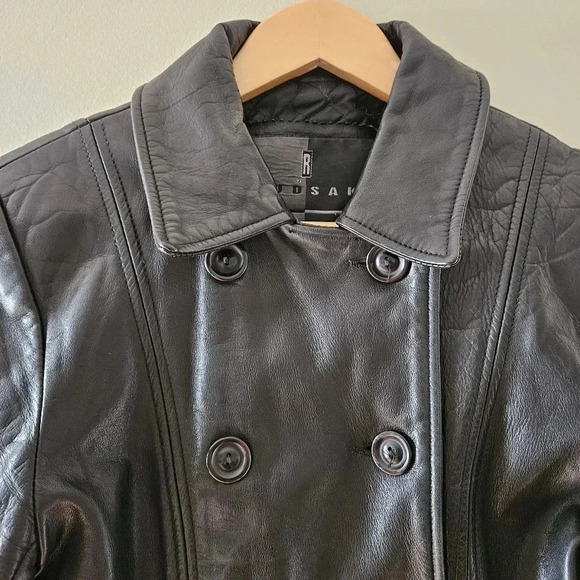 Rudsak Vintage Women's Double Breasted Moto Leather Biker Jacket Black Small. - Picture 5 of 16